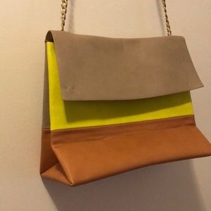 Faux leather triangle purse